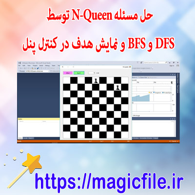 نمونه سورس و کد حل مسئله N-Queen توسط DFS و BFS و نمایش آن در سی شارپ