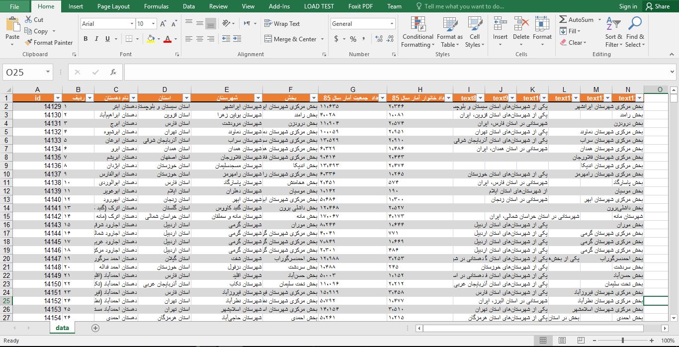 دیتابیس لیست دهستان‌های ایران (Excel و SQLite) 42