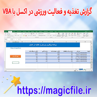 دانلود-برنامه-ساخت-گزارش-تغذیه-و-فعالیت-ورزشی-در-اکسل-با-VBA