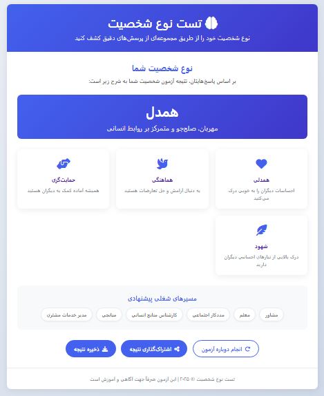 پروژه تشخیص تیپ شخصیتی با استفاده از HTML، CSS و جاوا اسکریپت  6324