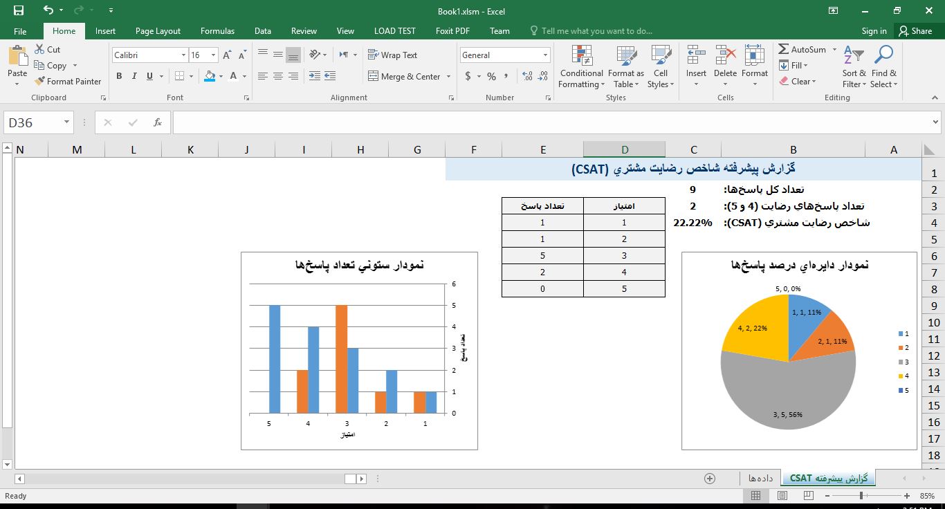 سورس کد ماکرو اکسل شاخص رضایت مشتری (CSAT) 34