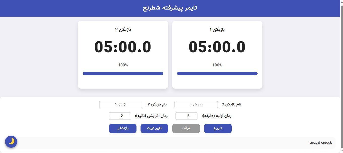 تایمر شطرنج با HTML, CSS و JavaScript 4